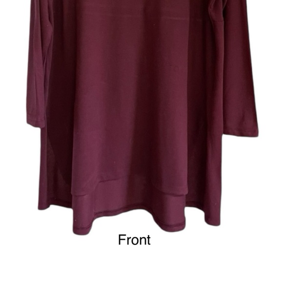 Lisa Rinna Collection Cowl Neck Tunic Top With Long Sleeves. Burgundy. Size 1XP - Picture 3 of 13
